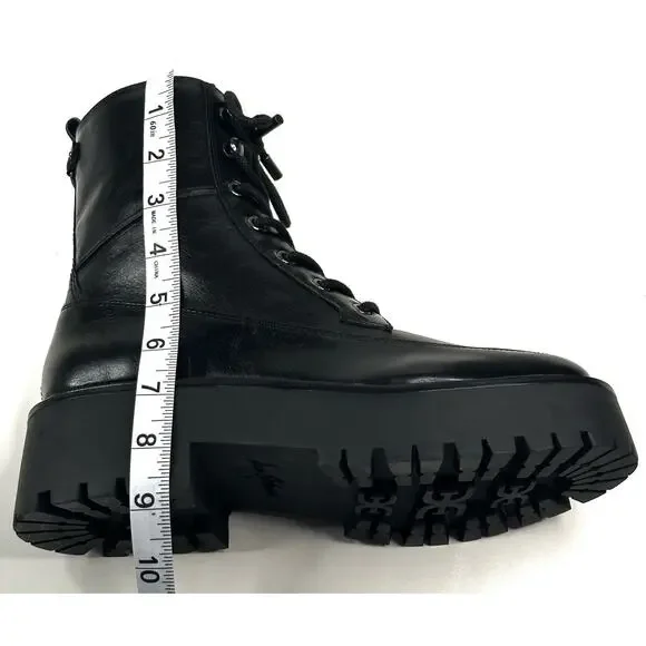 Sam Edelman Elliot Black Leather Platform Combat Boot Lace Up Womens 7M New $180 - Picture 9 of 13